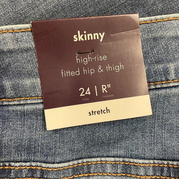 Ava & Viv Women's High-Rise Skinny Jeans Medium Wash Stretch Size 24 - Picture 5 of 7